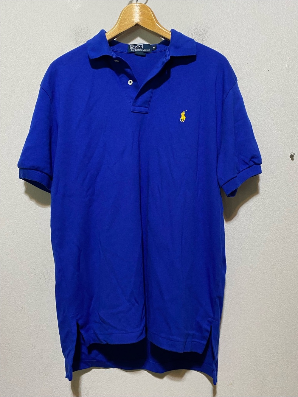 Vintage Ralph Lauren Polo Shirt Mens Size Medium Royal Blue Short Sleeve Preppy